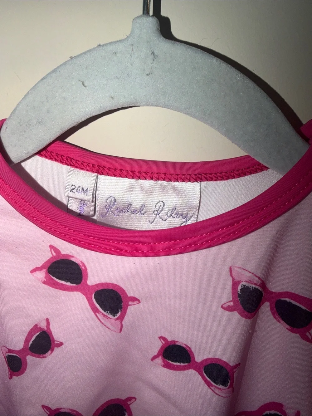 Rachel Riley Pink Sunglasses Print Long-Sleeve Swim Pajama Set